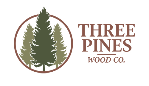 three pines wood co logo design